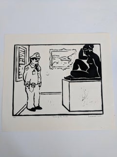 Linocut Print -- Guarding Maillol