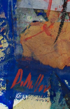 "Black Lines Can Move, " Abstract Mixed Media on Paper signed by Dan Muller