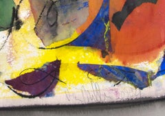 "Dreaming of the Next One, " Colorful Abstract Mixed Media signed by Dan Muller