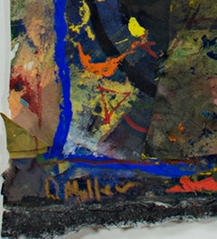 "Evening Star, " Abstract Mixed Media on Paper signed by Dan Muller