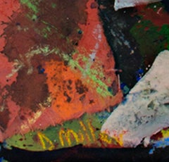 "Someplace, " Abstract Mixed Media on Paper signed by Dan Muller