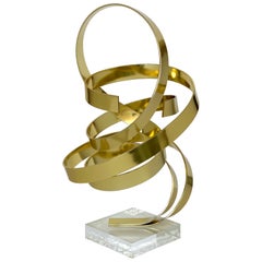Dan Murphy Gold Tone Abstract Ribbon Sculpture