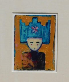 Dan Namingha Acrylic on Paper, 1991 - “Butterfly Maiden”