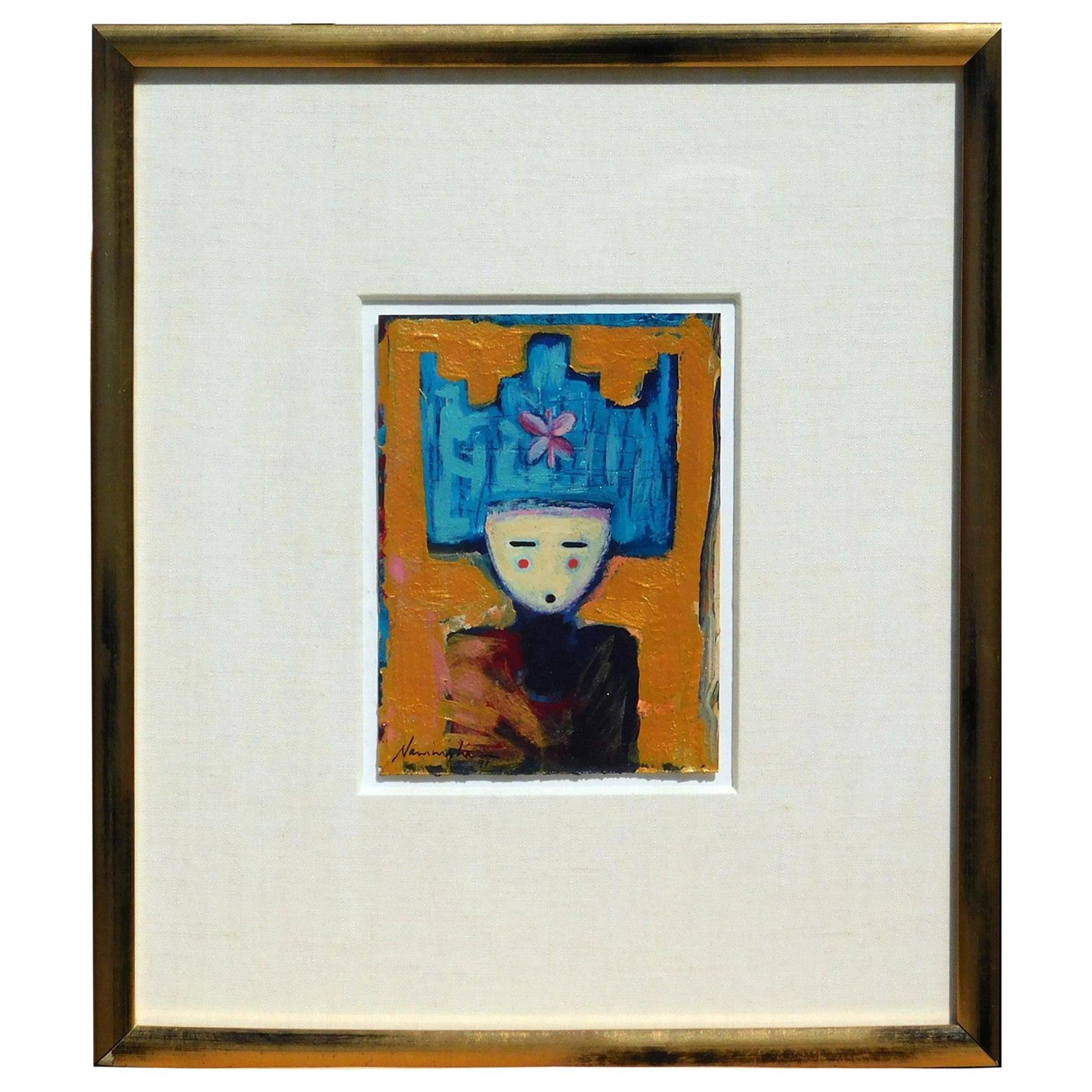 Acrílico sobre papel del conocido artista Hopi-Tewa Dan Namingha (n. 1950).
La obra es un maravilloso ejemplo del estilo icónico de Namingha. 
Fue creada en 1991 y está firmada "Namingha" en la parte inferior izquierda. 
Este cuadro mide 8" de alto