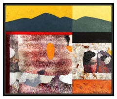 Dan Namingha Oil Painting On Canvas Original Signed Western Abstract Landscape