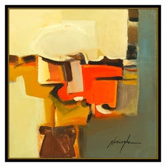 Dan Namingha Original Oil Painting On Canvas Signed Kachina Doll Abstract Art