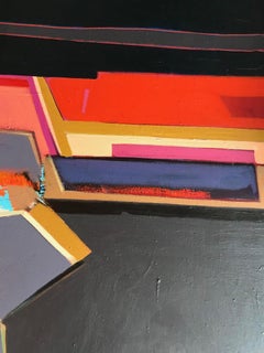 Reservation Dusk, by Dan Namingha Hopi, acrylic abstract landscape painting