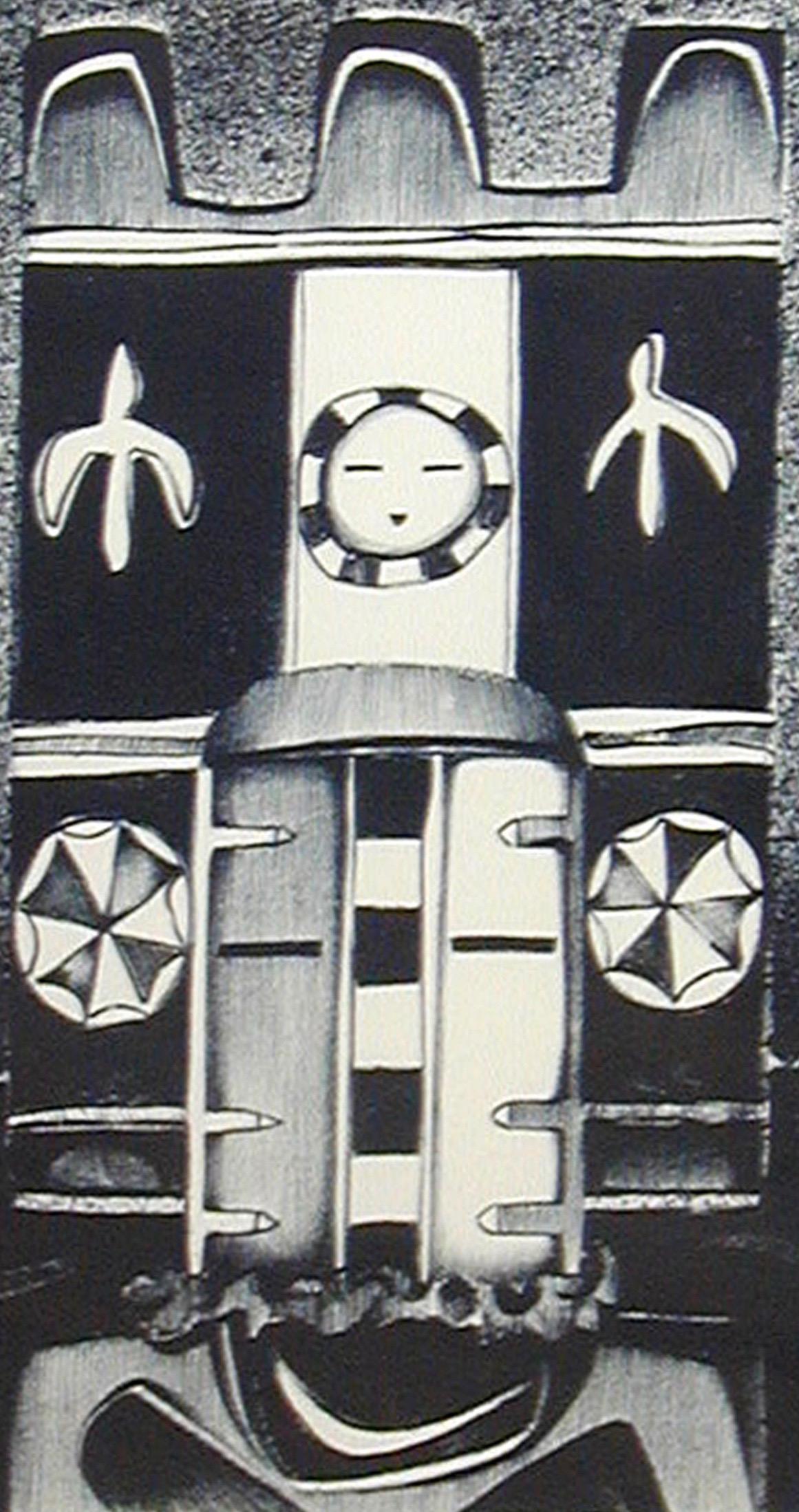Figure Hemis de Dan Namingha Hopi kachina Katsina lithographie en noir et blanc en vente 3