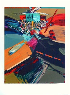 HOPI EAGLE DANCE Signed Lithograph, Abstract Dance Portrait, Native American
