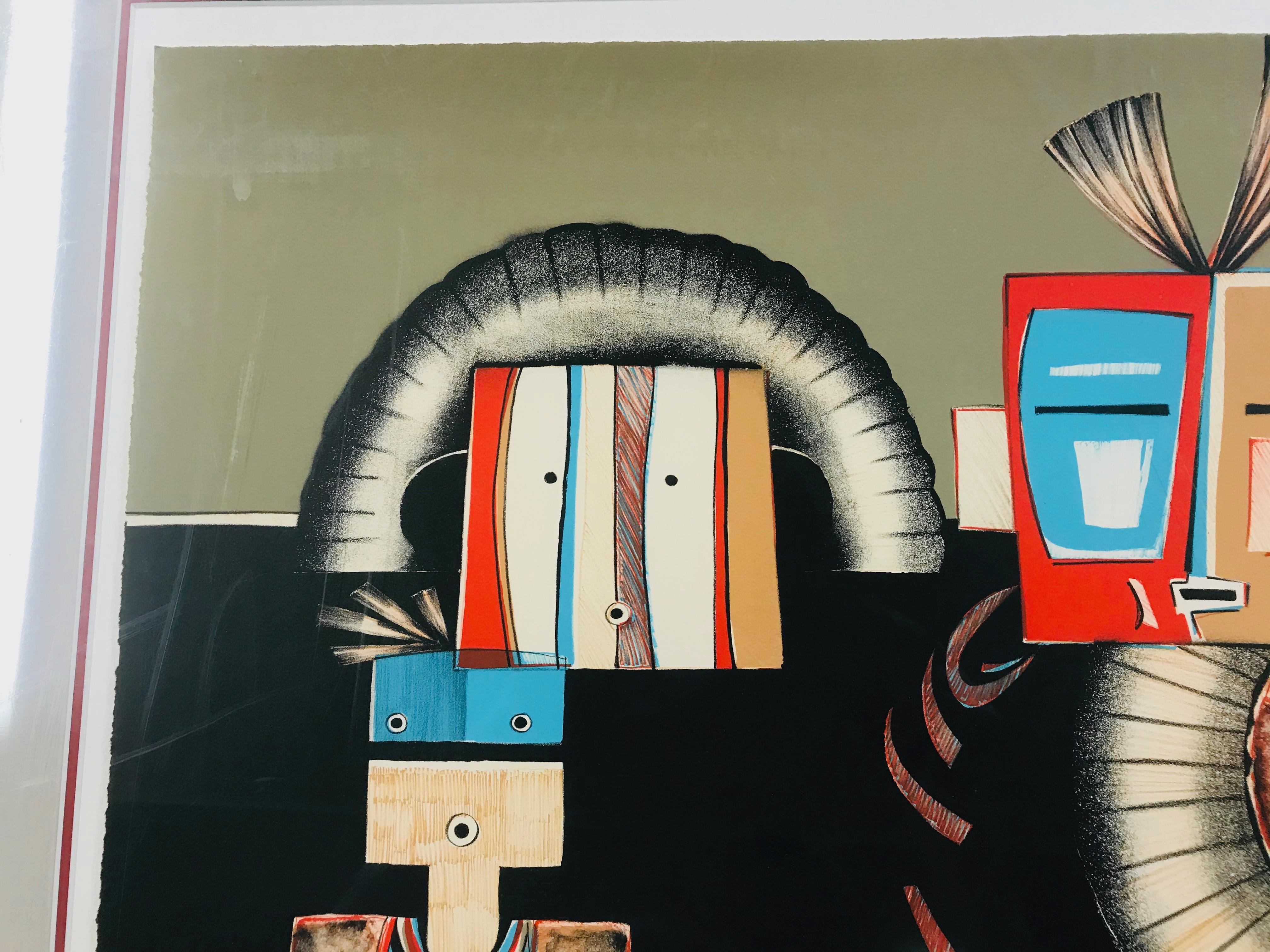 Lithographie « Images From My Past » de Dan Namingha, Hopi, Kachina, Katsina en vente 1