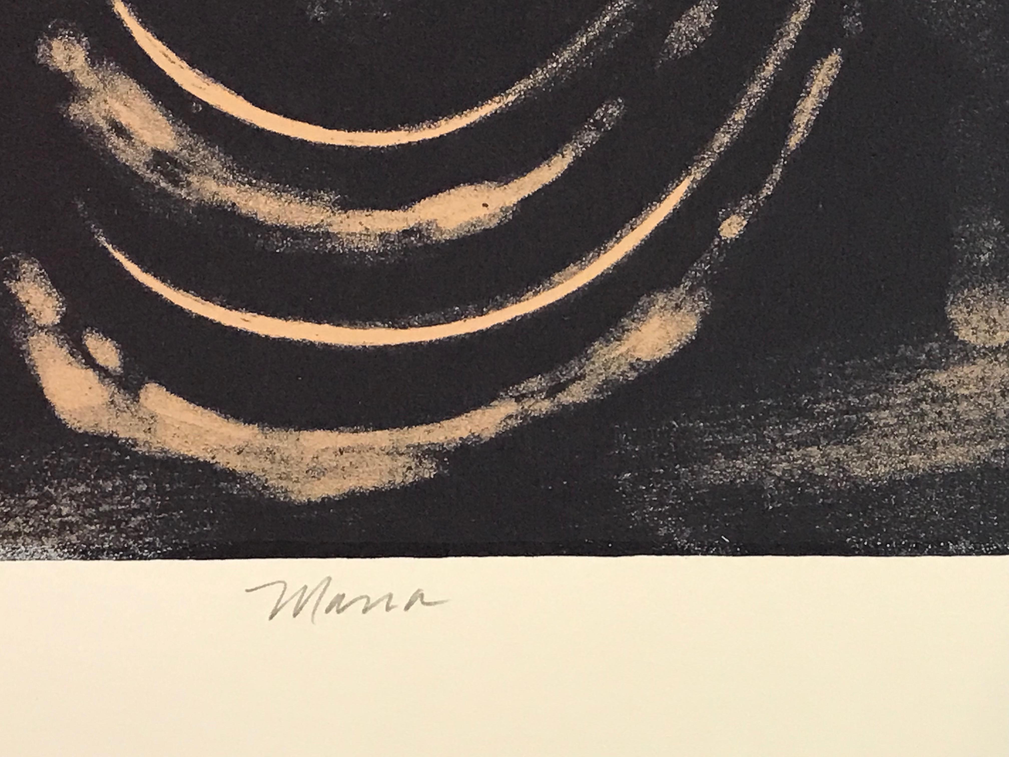 Mana (Fille), lithographie Hopi Kachina de Dan Namingha en noir et blanc en vente 3