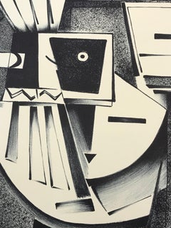 Mask Assemblage by Dan Namingha black white lithograph Hopi Kachinas Namingha