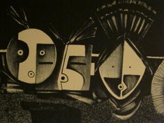 Night Chanters, lithographie Hopi Kachinas en noir et blanc en édition limitée