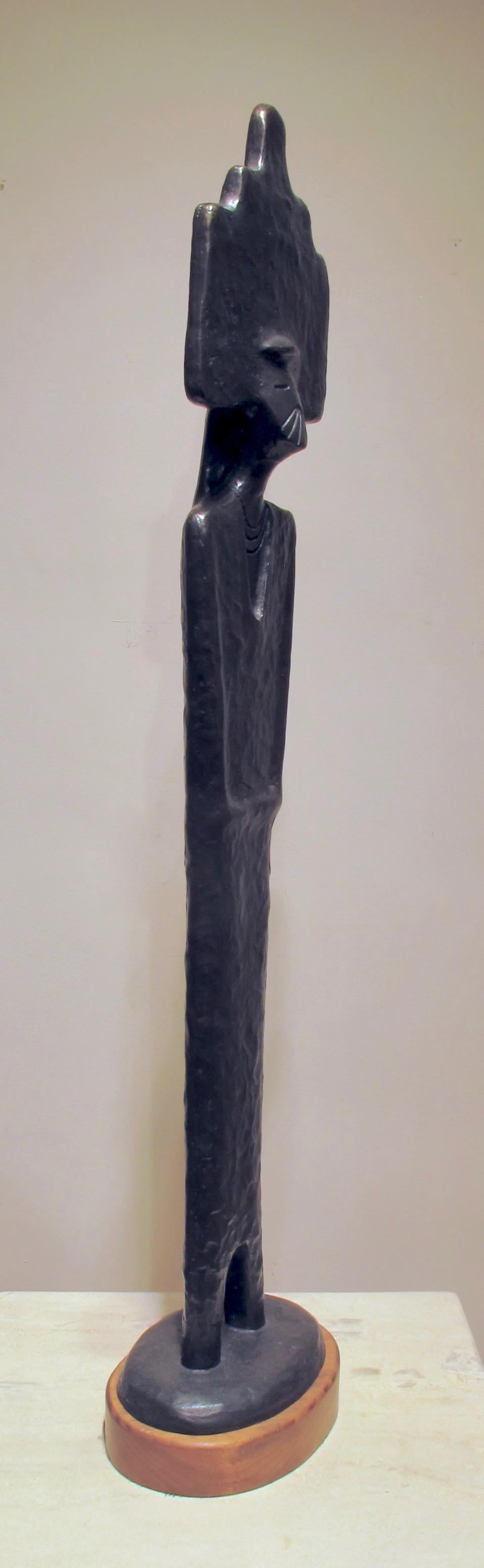 Hesot Kachin Mana, di Dan Namingha, bronzo, kachina, Hopi, marrone, scultura 2