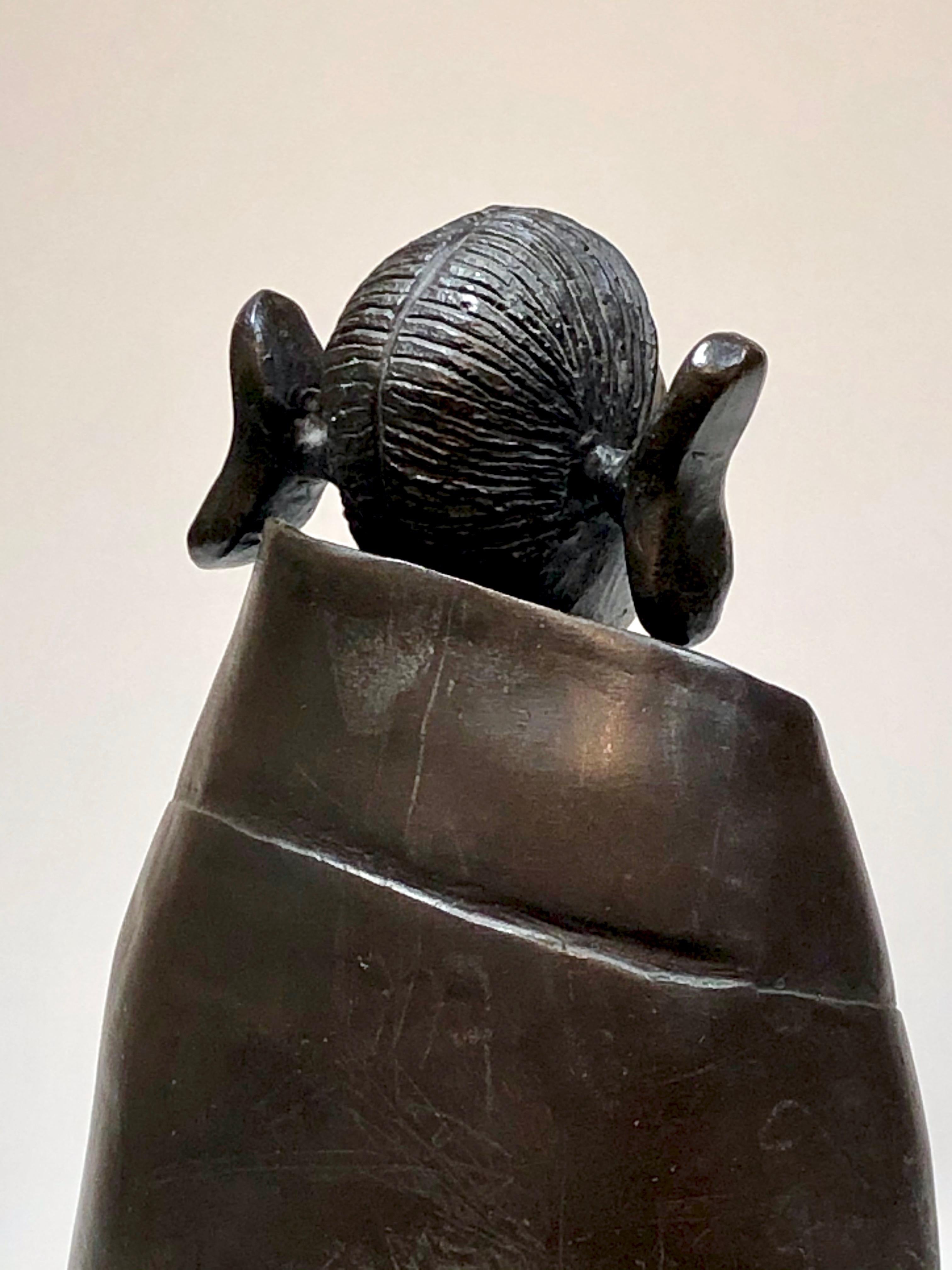 Morning Kachina by Dan Namingha, bronze sculpture, kachina, female, Hopi, brown For Sale 2