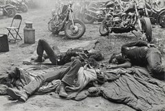 Hangovers Biker Convention, a black and white photograph by Dan Nelken