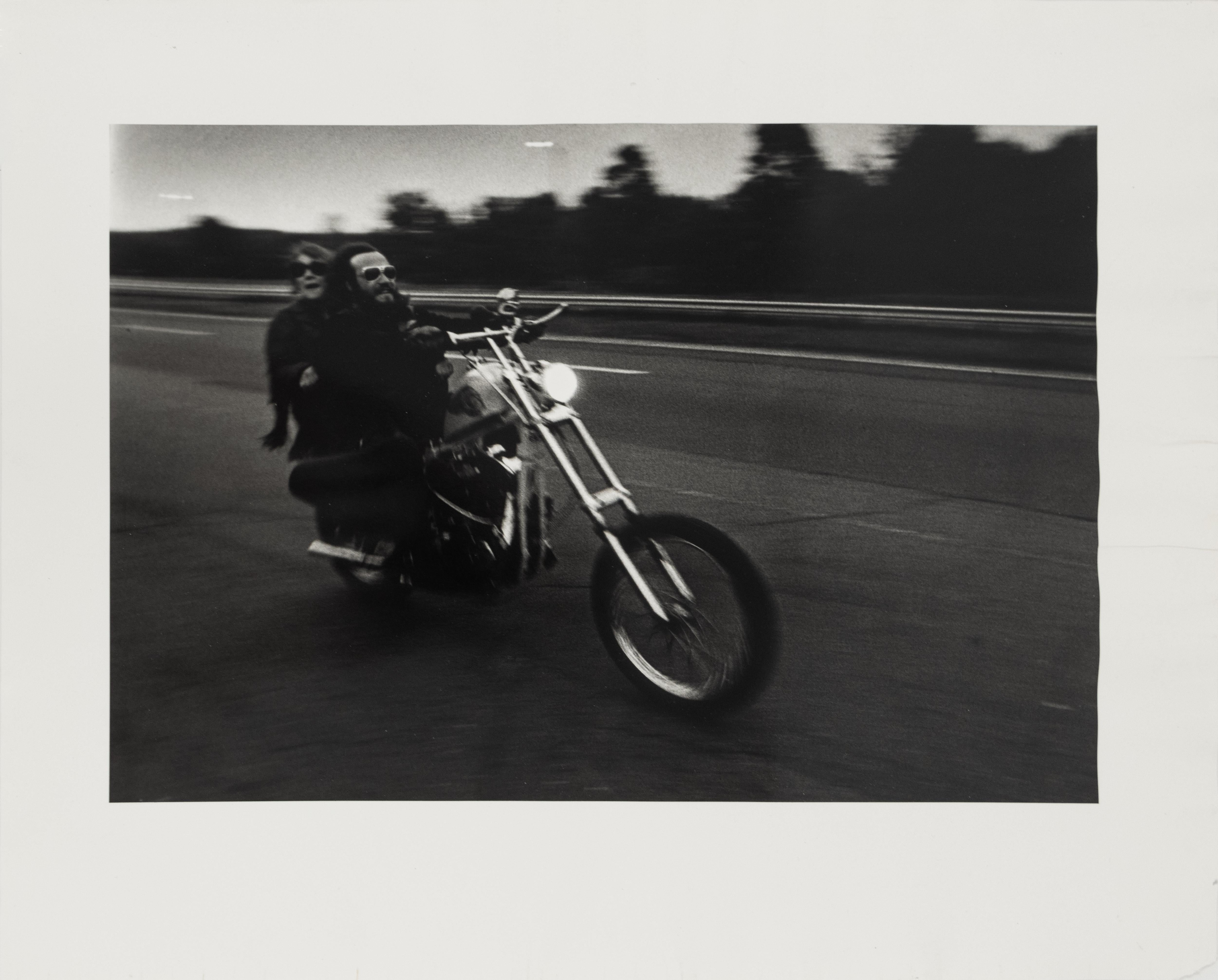 Mario and friend on their way to New Hampshire Mario—Hells Angels—New York - Contemporary Photograph by Dan Nelken