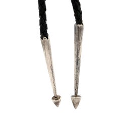 Dan Nieto Sterling Silver Purple Charoite Native Warrior & Eagle Large Bolo Tie