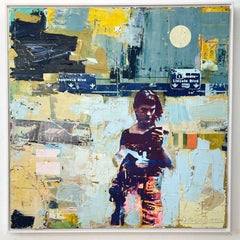 No Signal - Colorful and textured painting of Woman in Los Angeles