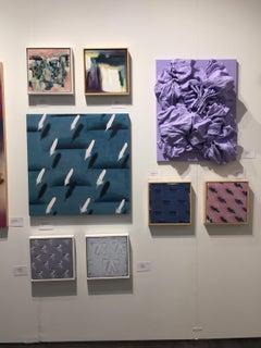 Plumas en relieve verde (plumas de ave blancas verde azulado motivos cuadrados pop art