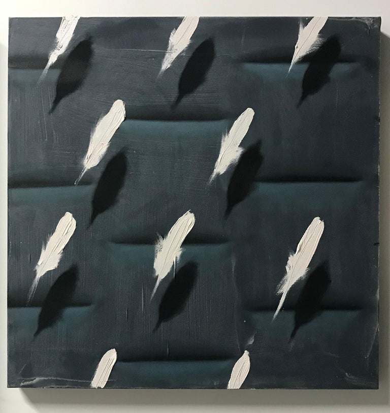 Dan Pelonis Feathers On Grey Relief For Sale At 1stdibs