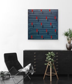 Cartuchos de escopeta sobre garabatos azules