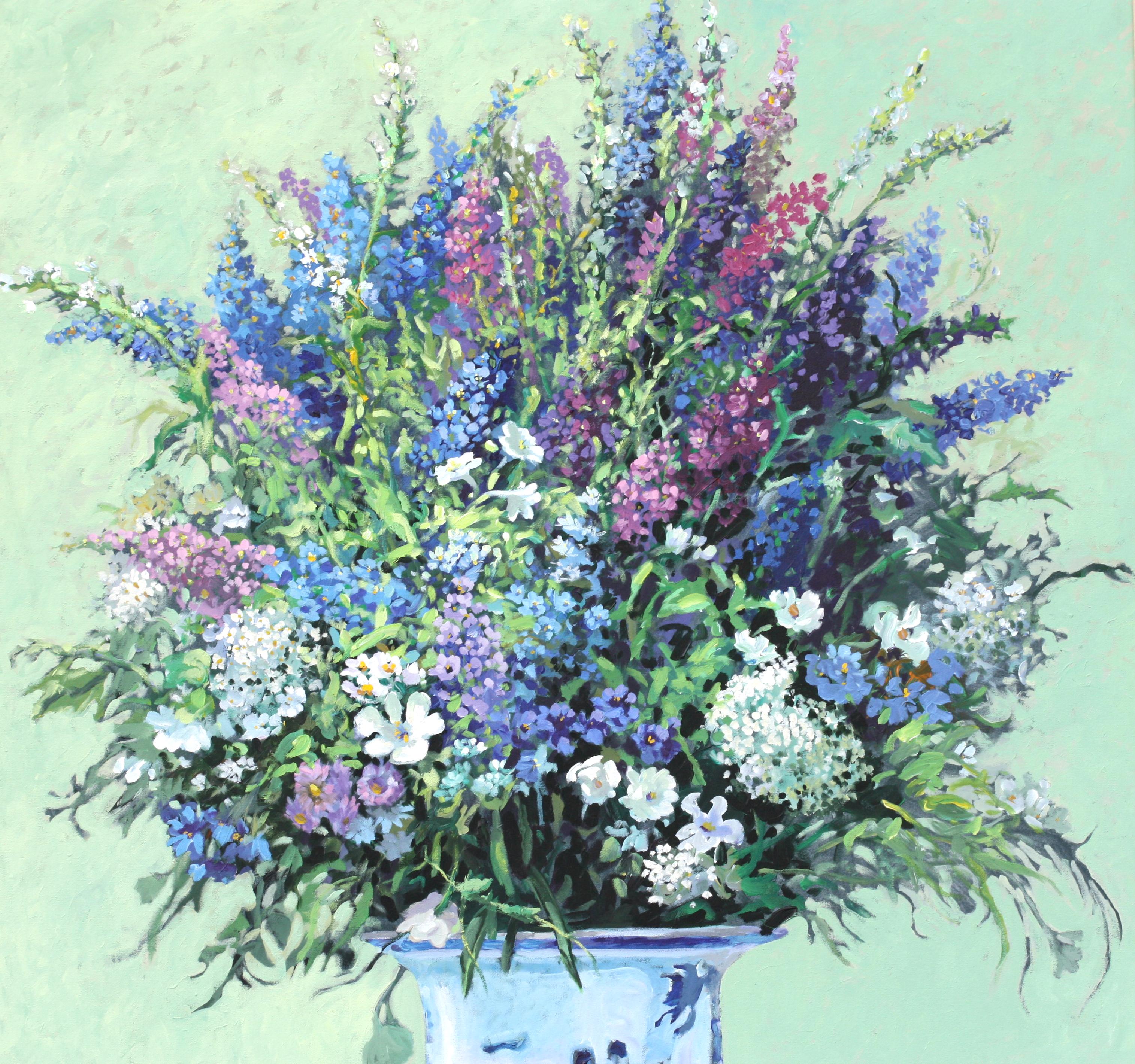 Dan Poole, (American, b. 1941) Flowers in a Chinese Bowl, 1988 In Good Condition For Sale In West Palm Beach, FL