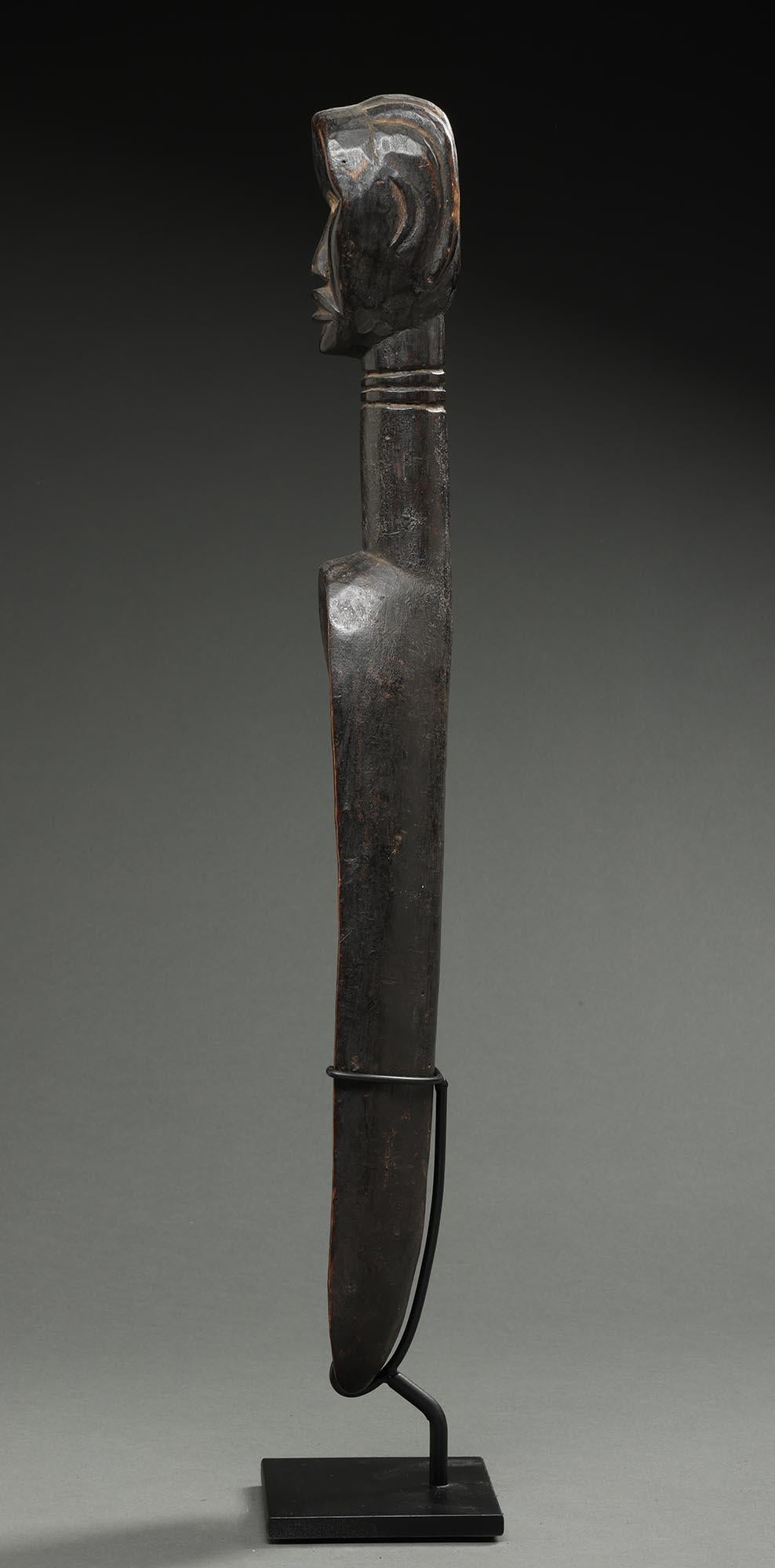 20th Century Dan Prestige Wood Feast Ladle with Head, Ivory Coast, West Africa on custom base For Sale