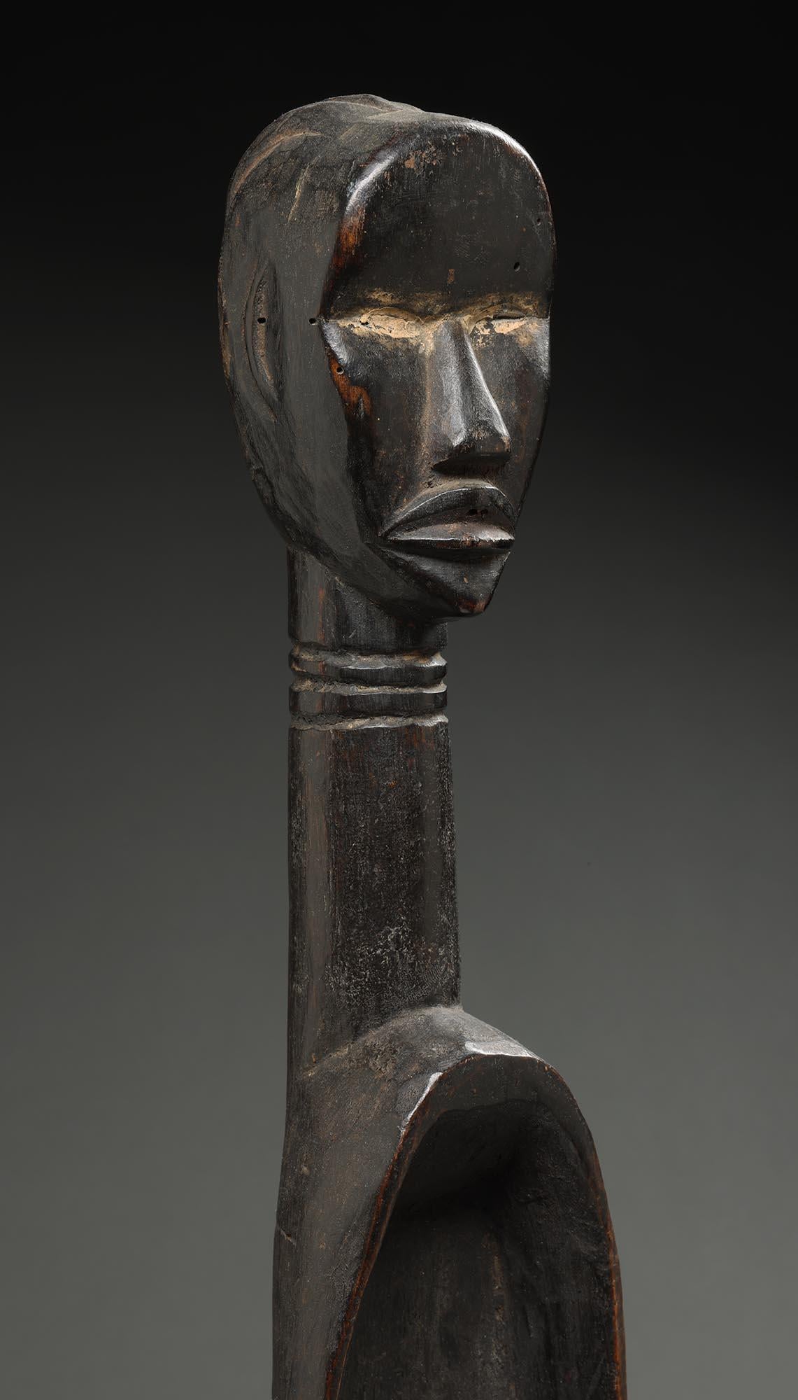 Dan Prestige Wood Feast Ladle with Head, Ivory Coast, West Africa on custom base For Sale 2