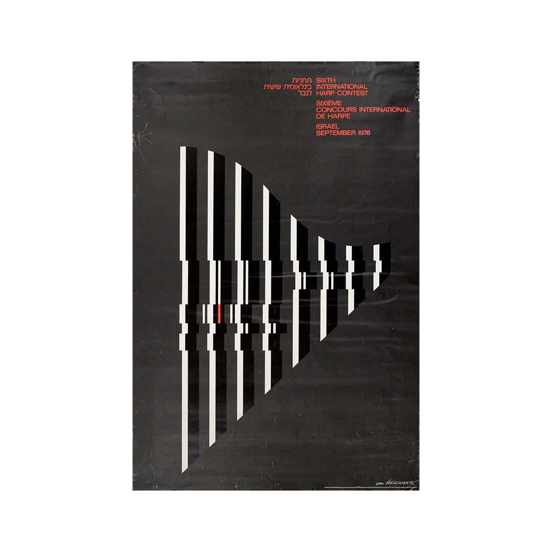 Original 1976 poster by Dan Reisinger - Sixth International Harp Contest en vente 3