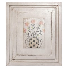 Dan Rizzie Original Painting Flowers In Vase circa 2013 Modern Folk Art