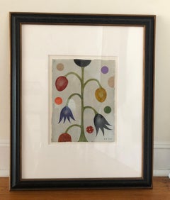 DAN RIZZIE "Winter Flower" contemporary colorful floral motif on paper