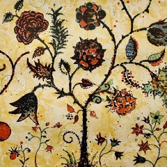 Modernist 1998 Flowering Tree Color Lithograph Dan Rizzie Mod Collage Artist