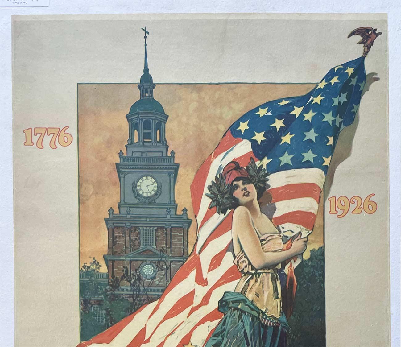Original 1926 Sesquicentennial Int'l Exposition  150th Year USA Anniversay  - American Impressionist Print by Dan Smith