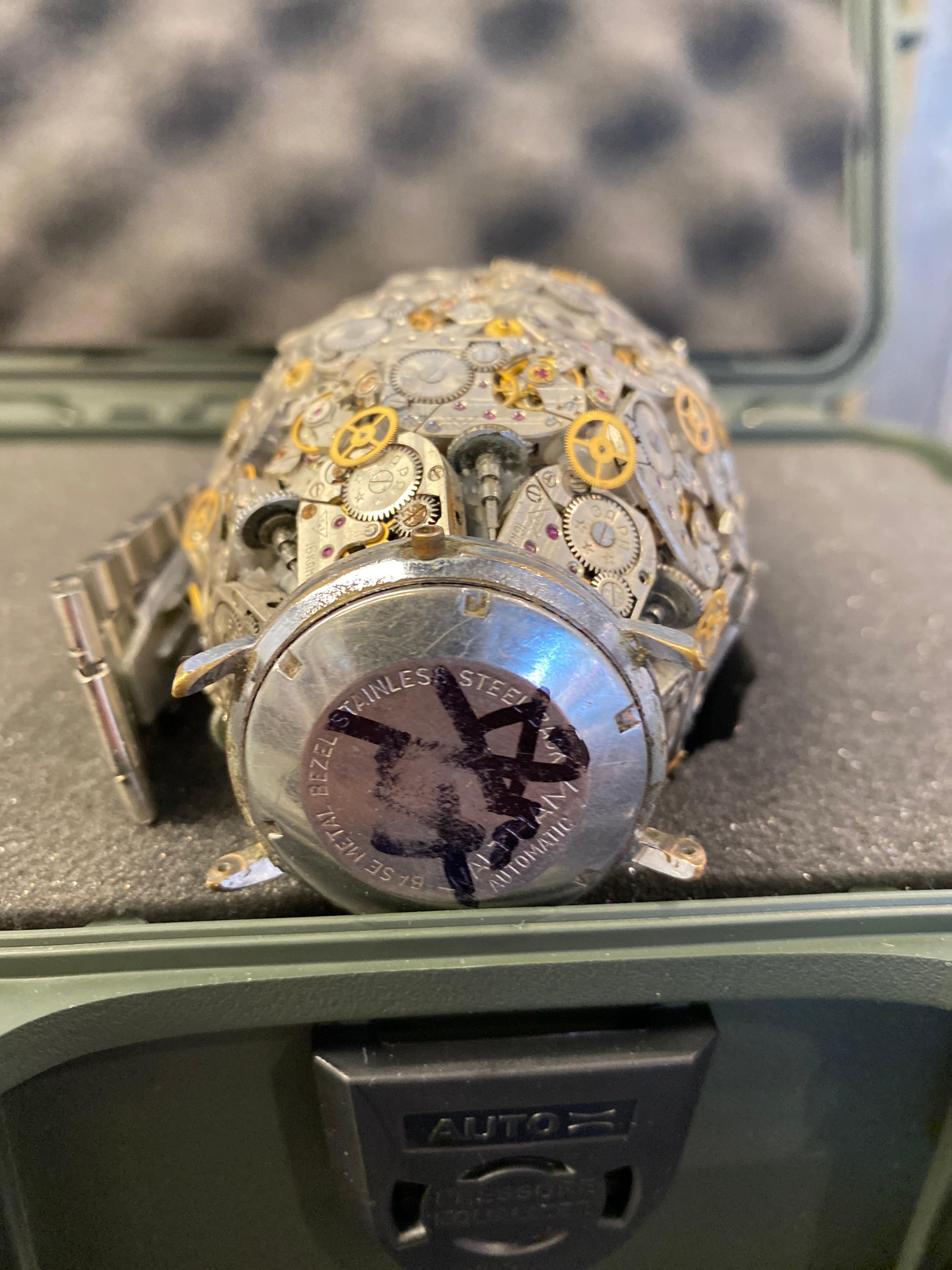 Time Bomb Grenade - Gray Figurative Sculpture by Dan Tanenbaum