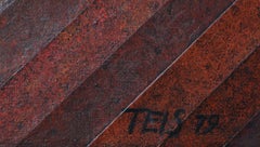 Abstraktes Acrylgemälde mit Collage von Dan Teis