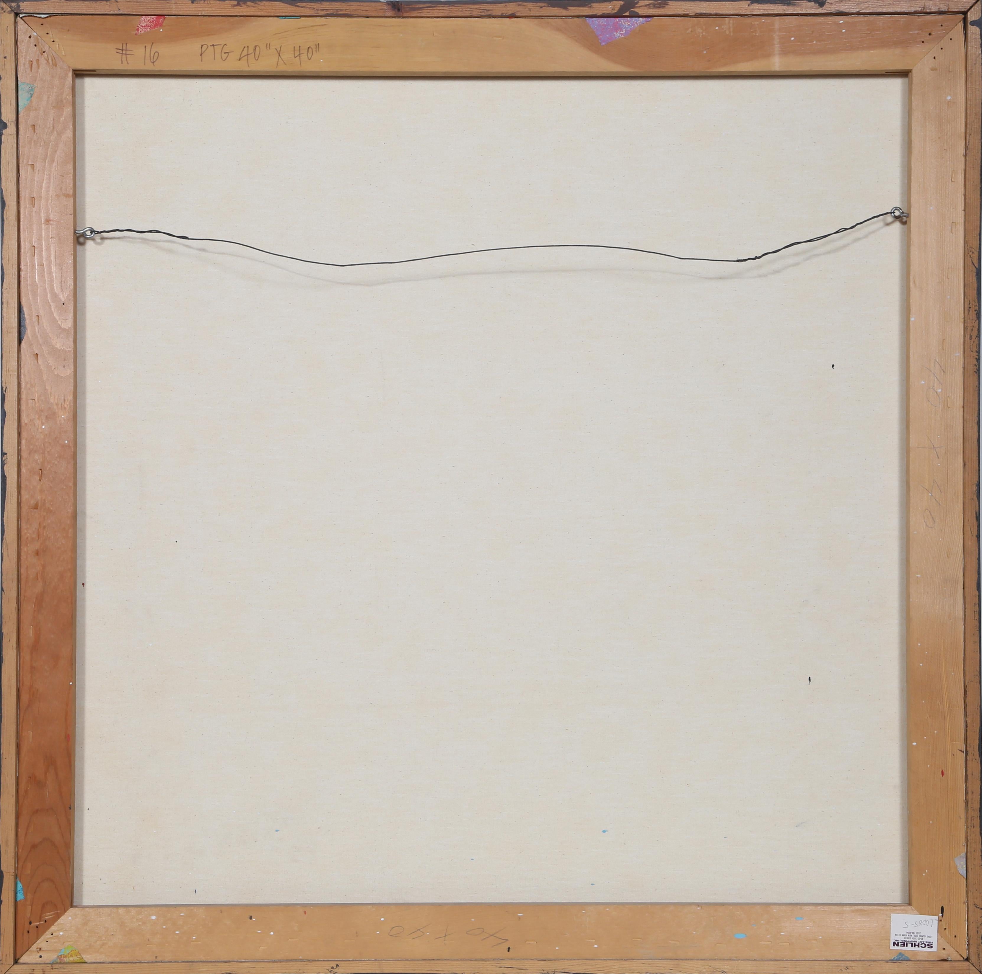 Pittura astratta e collage su tela di Dan Teis in vendita 2