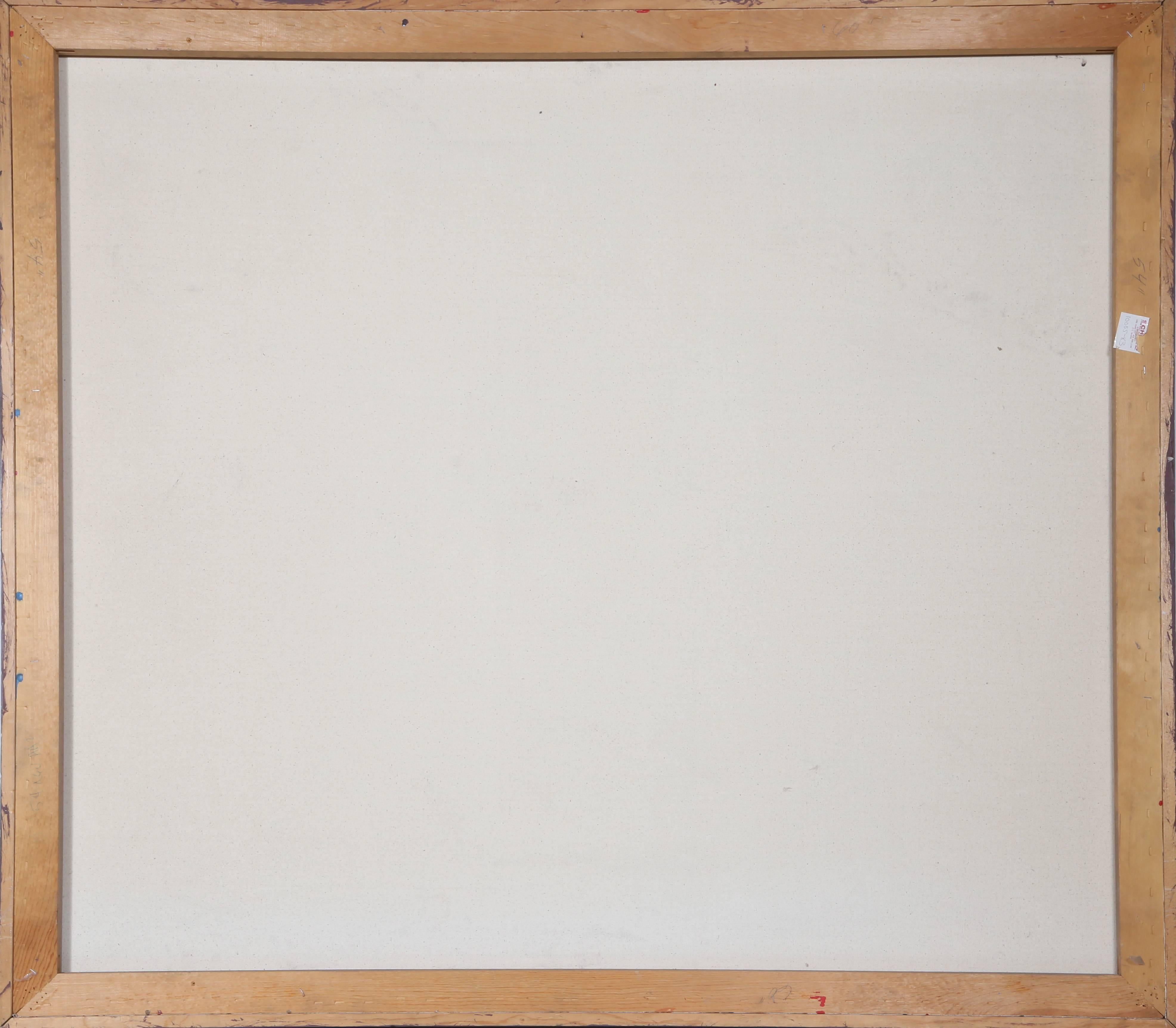 Abstrait avec formes rouges, grande peinture de Dan Teis en vente 2