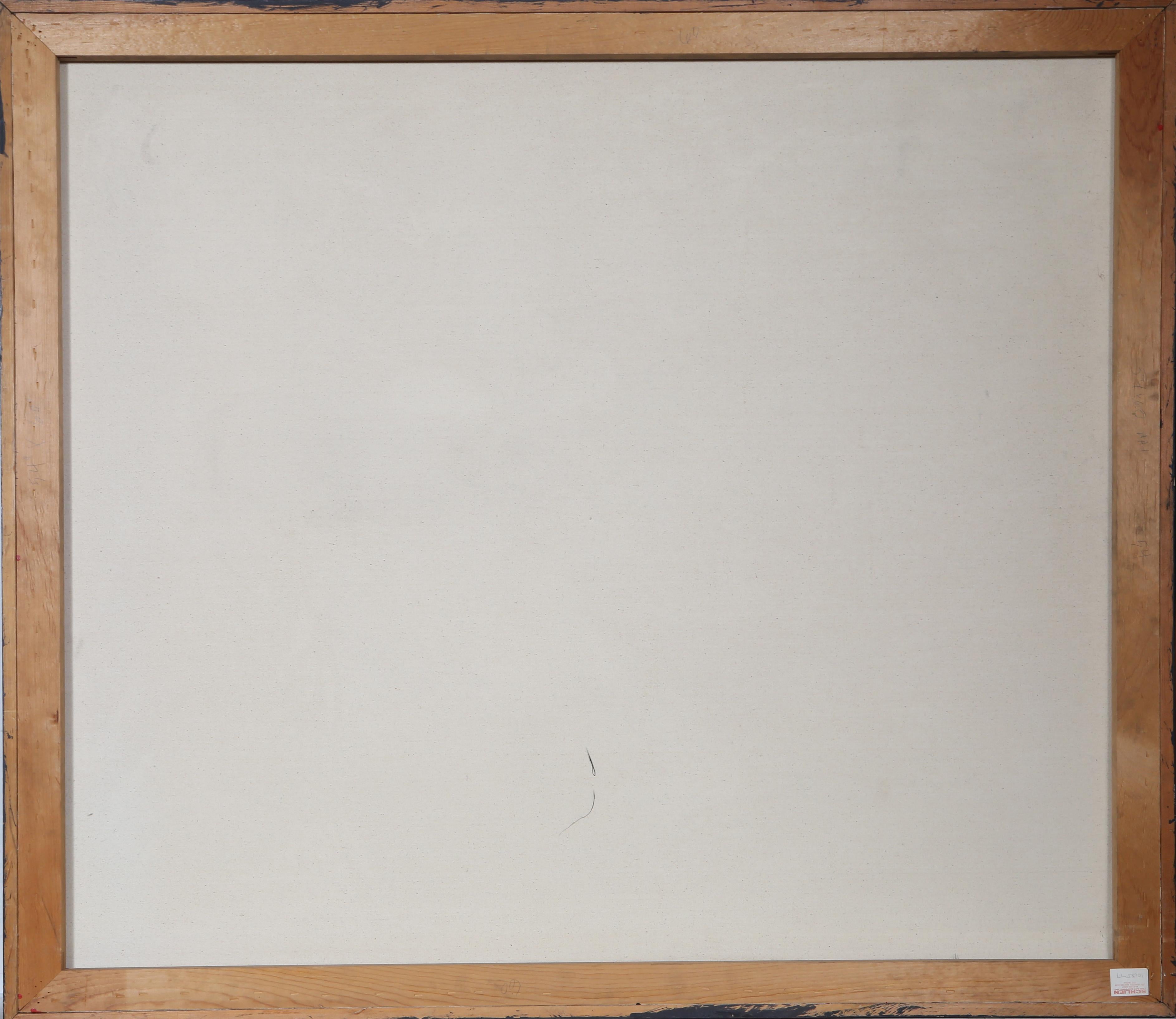 Pittura astratta e collage Dan Blue su tela di Dan Teis 2