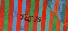 Candy Stripes X, Geometric Abstract Painting by Dan Teis
