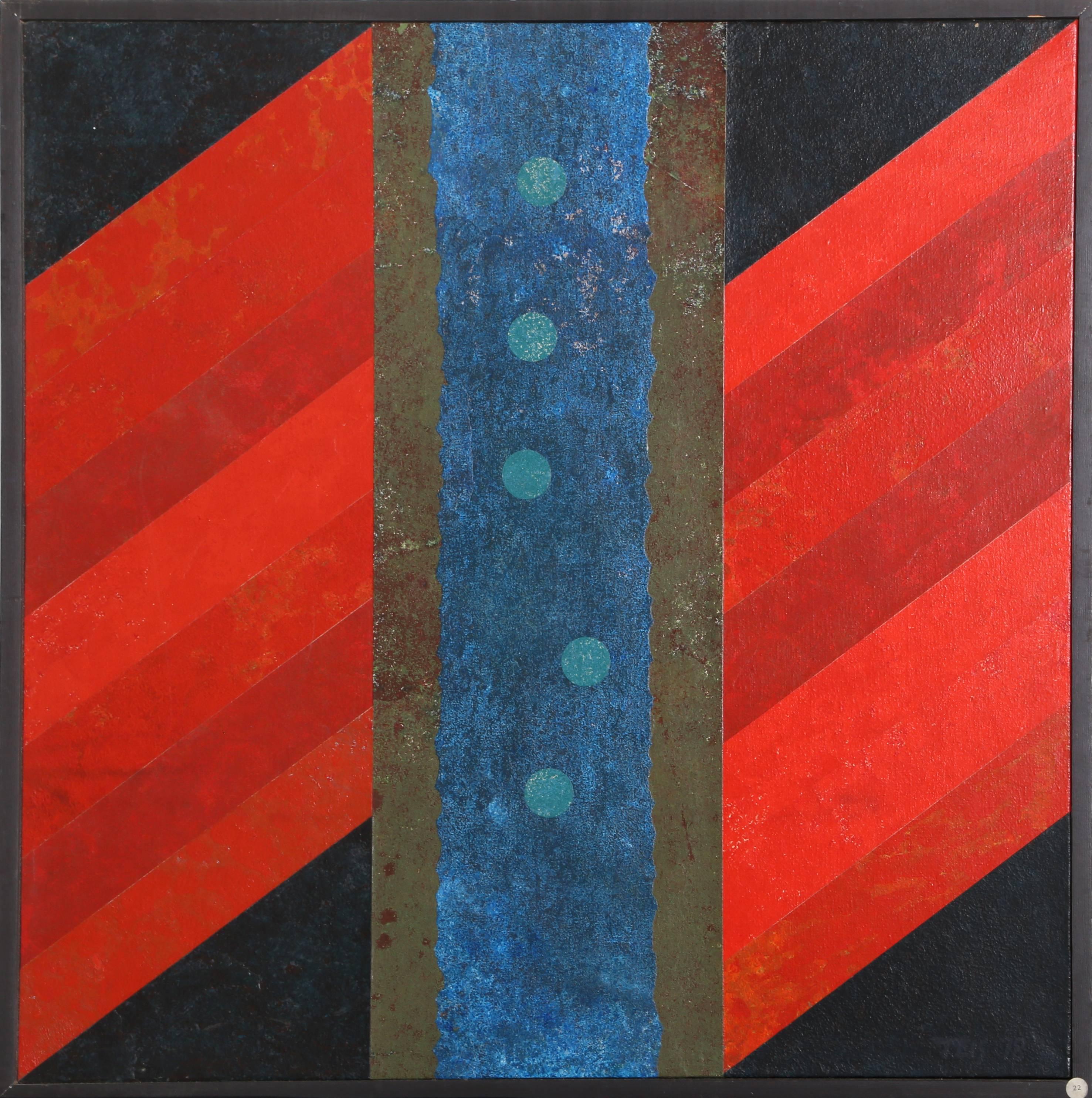 Dan Teis, Pittura acrilica astratta con collage