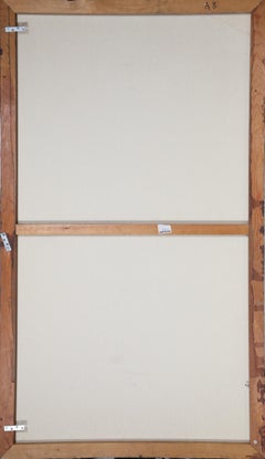 Gold Squares on Black, Abstract Painting by Dan Teis