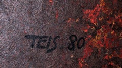 Large Abstract and Collage Painting on Canvas by Dan Teis