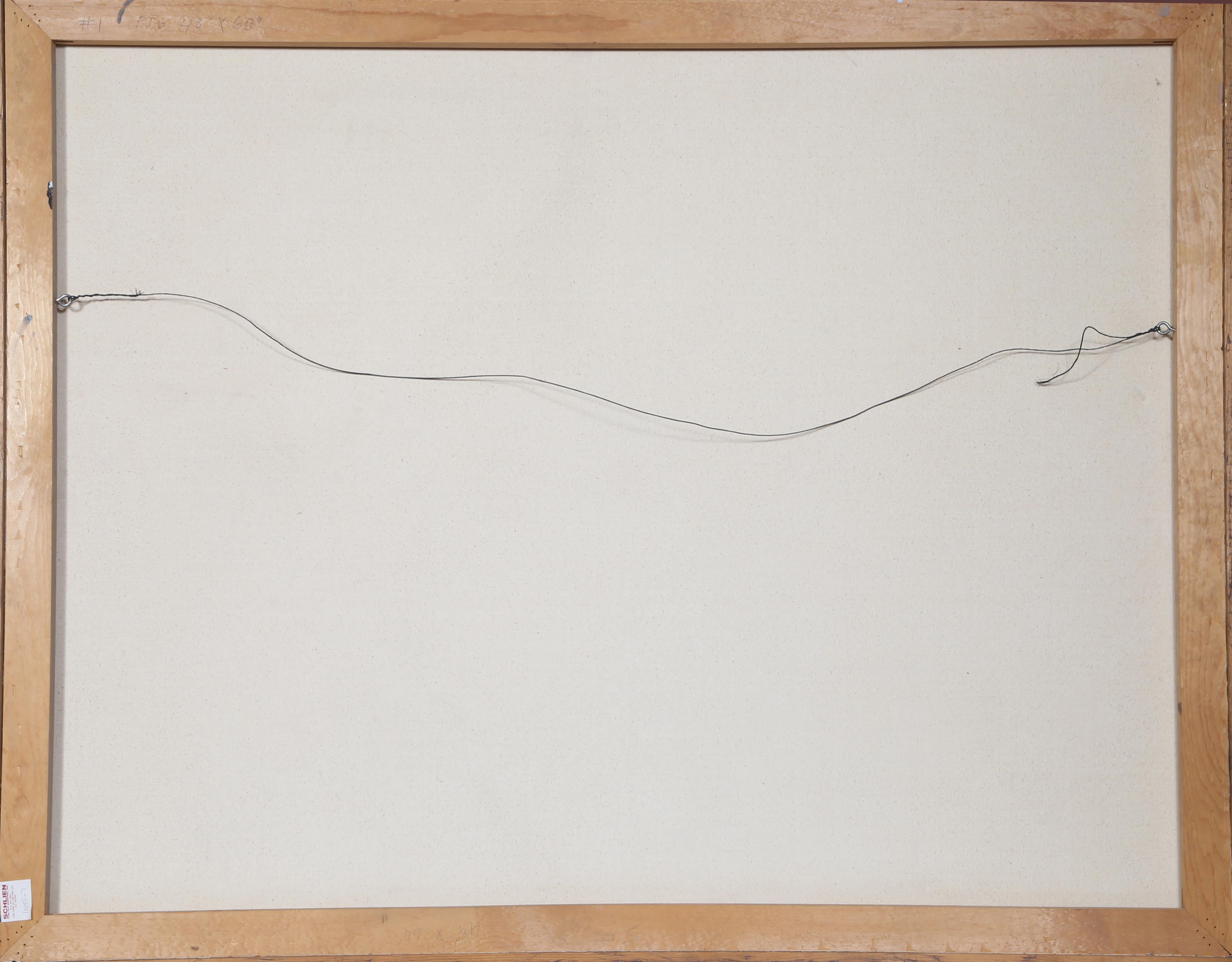 Grande peinture abstraite et collage sur toile de Dan Teis en vente 2