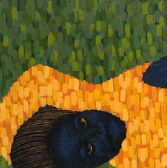 Here Waiting For You -21st Century Contemporary, Figurative Impasto, Women, Love