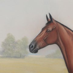 Dan W. Smith (American, 1865-1934) Pastel portrait of a Bay racehorse.