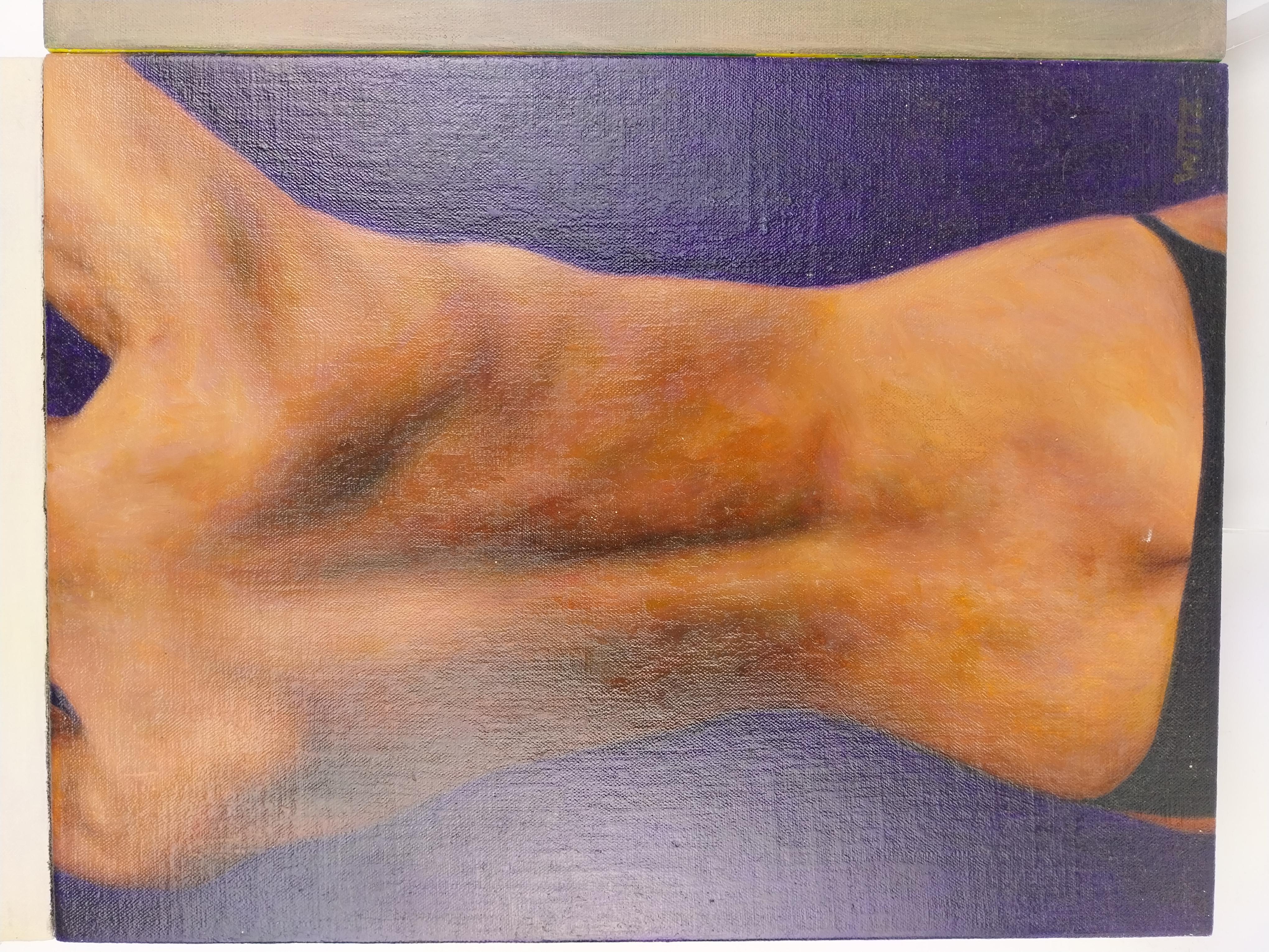 Dan Witz: acrylic on cavas, female nude For Sale 2