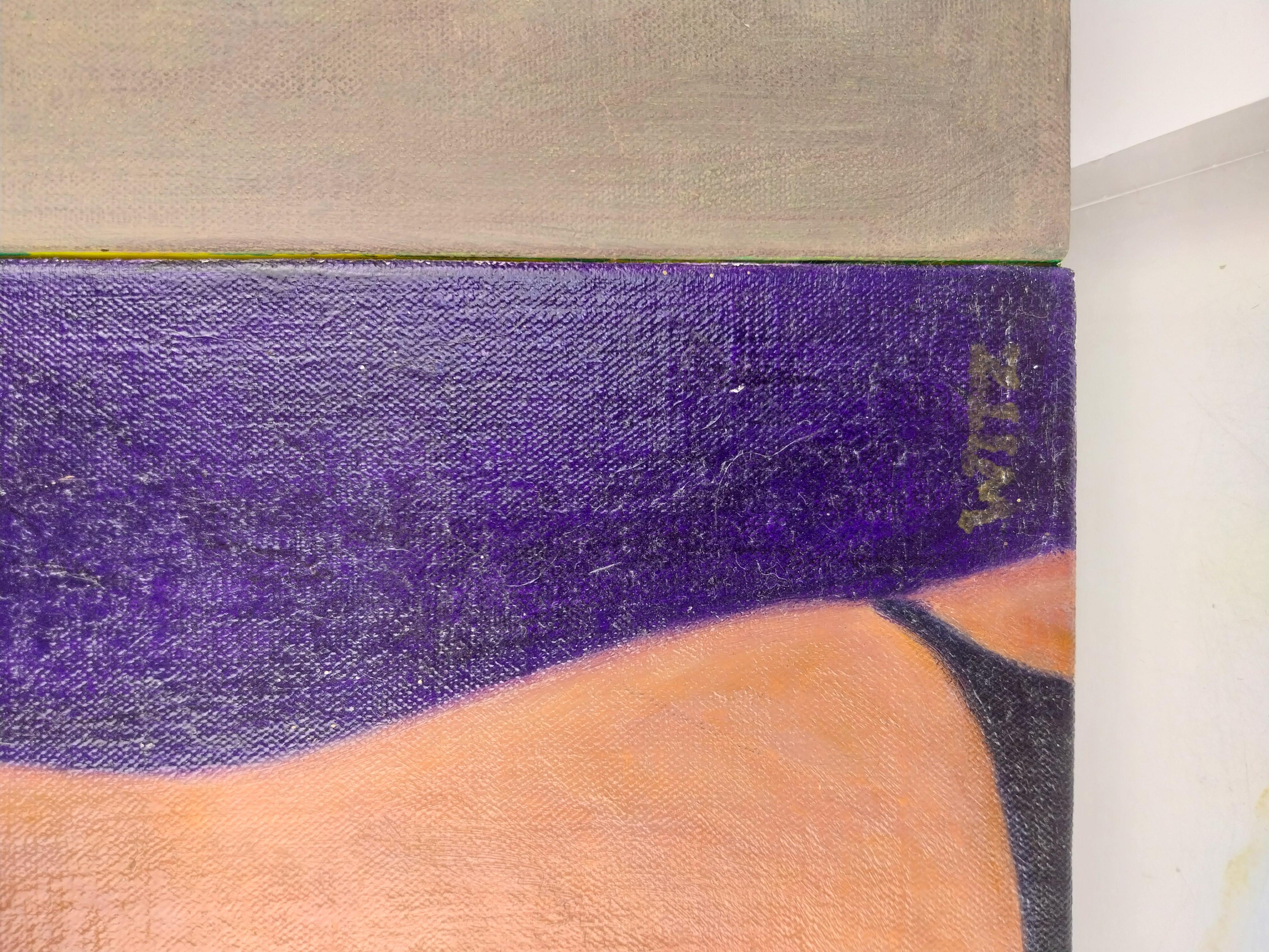 Dan Witz: acrylic on cavas, female nude For Sale 1