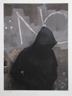 Felpa con cappuccio, serigrafia di Dan Witz