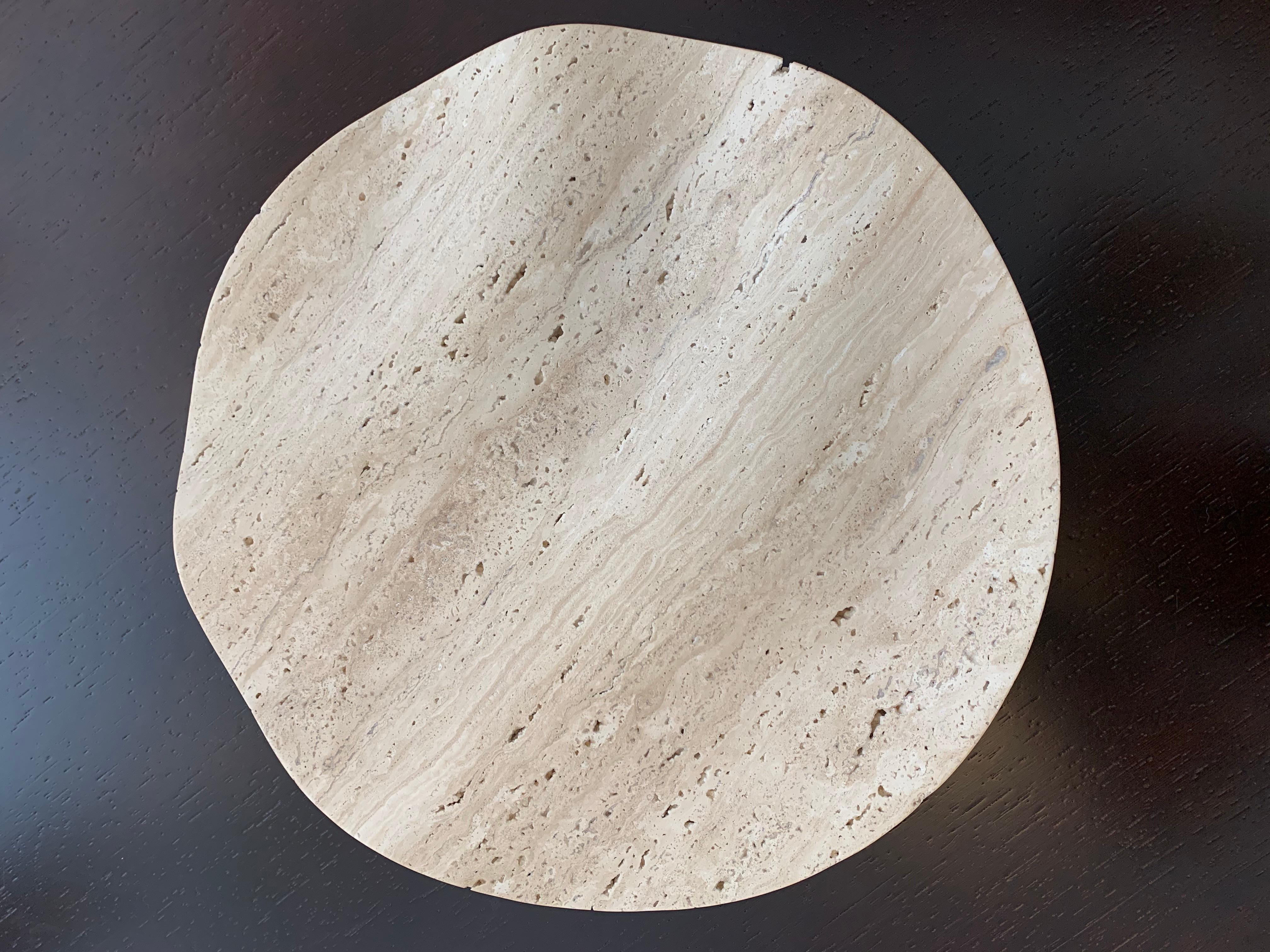 Modern Dan Yeffet Travertine 'Ripple' Fruit Bowl by Collection Particulière